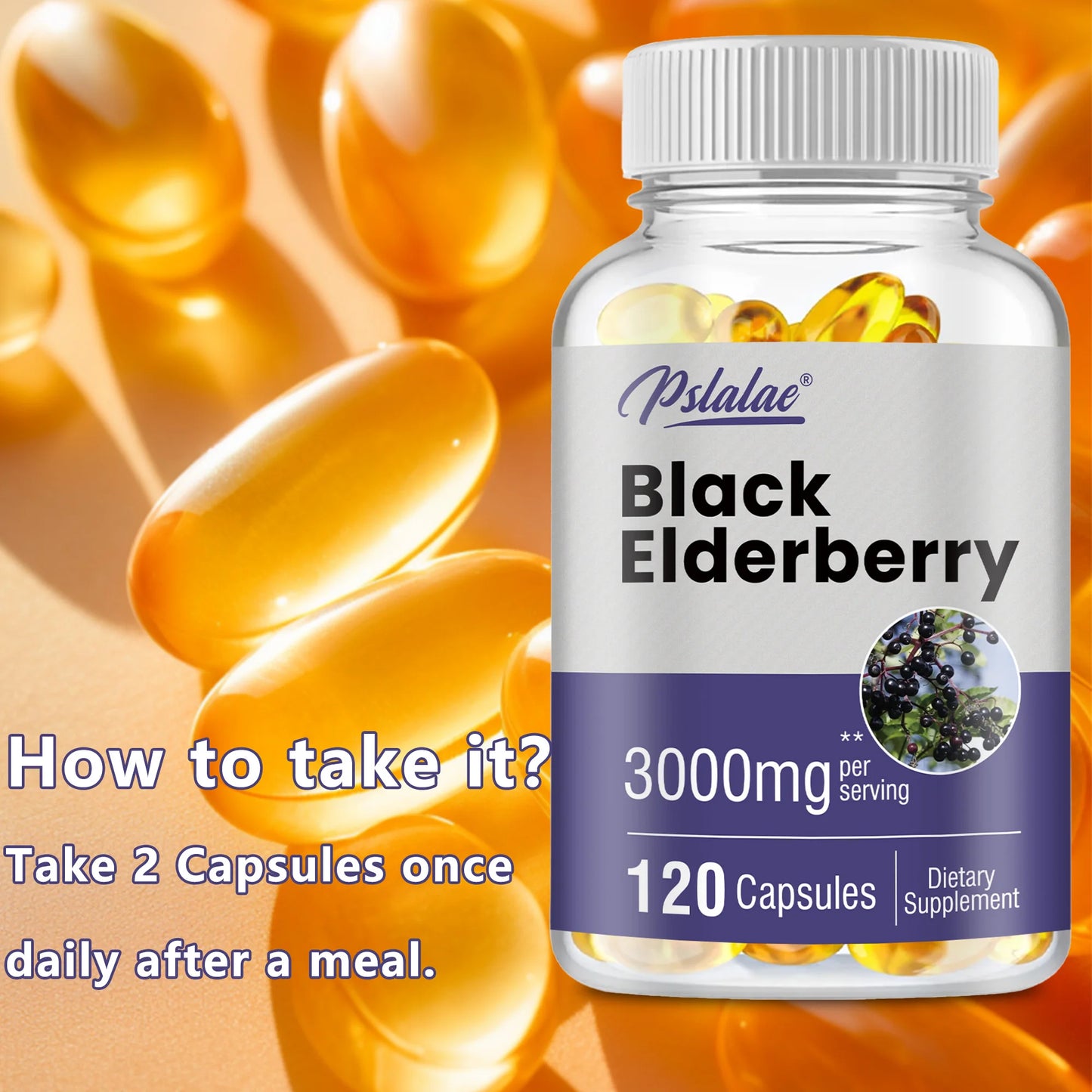 Black Elderberry Capsules 3000mg -