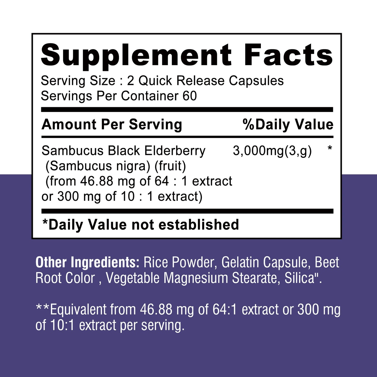 Black Elderberry Capsules 3000mg -