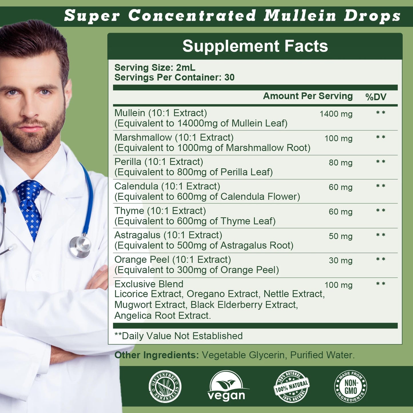 Mullein Leaf Extract Liquid Drops