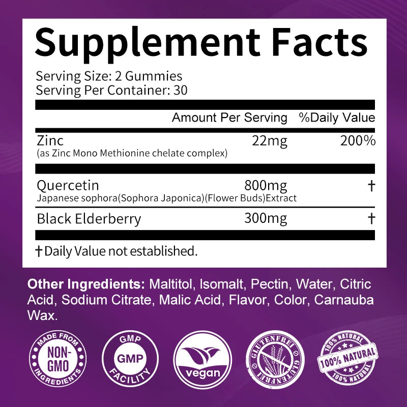 Elderberry Extract Quercetin Gummies