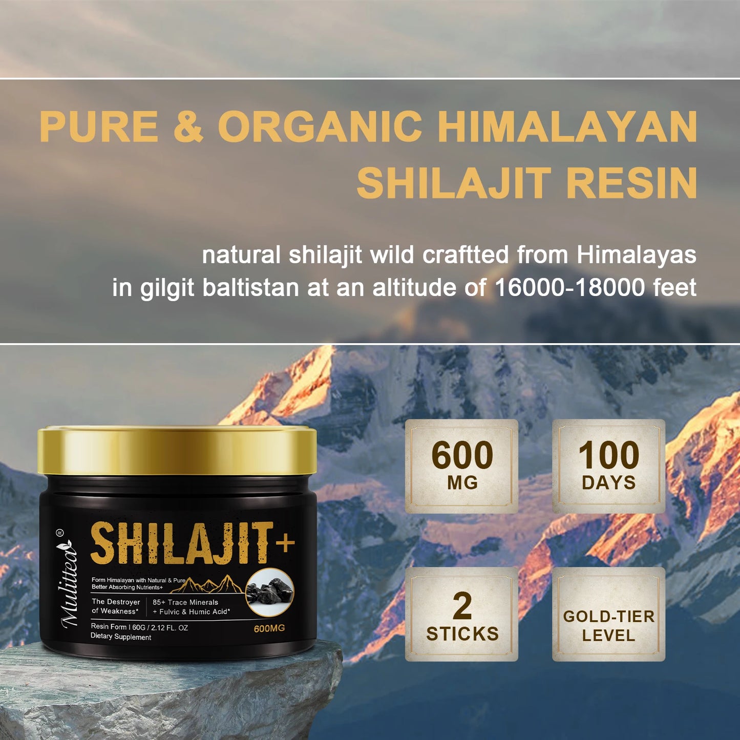 Shilajit with 85 + Trace Minerals & Fulvic Acid