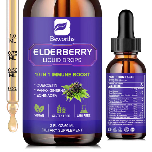 Black Elderberry Drops with Vitamins C, D and Zinc