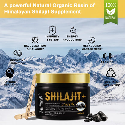 Shilajit with 85 + Trace Minerals & Fulvic Acid