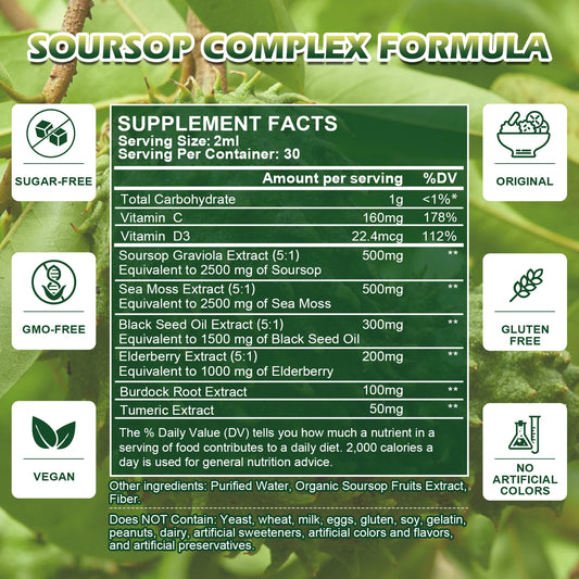 Soursop Graviola Extract with Sea Moss Liquid Drops